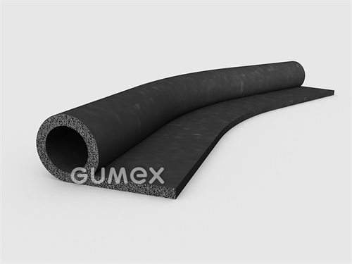 Mikroporézní pryžový profil tvaru "P" s dutinkou, 42x20/3mm, hustota 500kg/m3, EPDM, -30°C/+80°C, černý